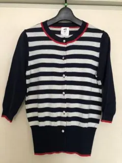 7分袖 ボーダーカーディガン