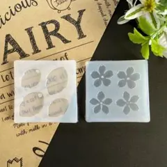 【1227】シリコンモールド　花＆葉セット 350円