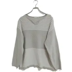 SHOO・LA・RUE ニットプルオーバー Vネック ボーダー柄 Fサイズ