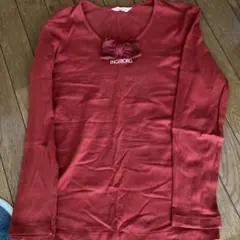 INGEBORG 赤 リボン付き 長袖Tシャツ
