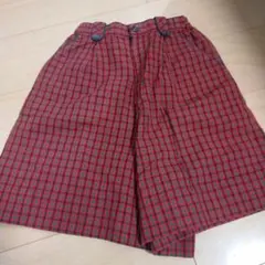 FAMILIAR 赤緑チェック ハーフパンツ