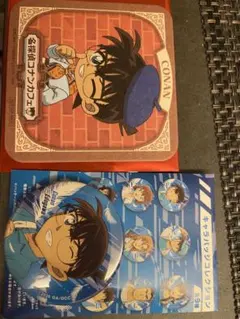 コナン　コースターと缶バッジ 2点セット