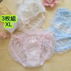 3枚組XLレディース下着 フリル＆レースが可愛いガーリーショーツ 肌着　569号
