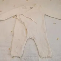 petit main アイボリー ラップロンパース 70cm