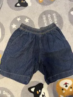 GU デニムハーフパンツ ウエストゴム130