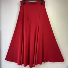 Y5877★L 赤 ラメ シンプル スカート☆社交ダンス