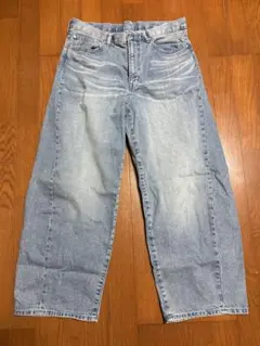 GU ライトブルー ワイドパンツ バギーパンツ 32