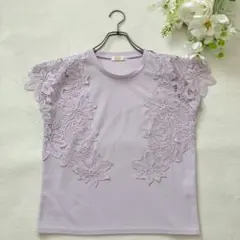 ASTORIA ODIERケミカルレース刺繍デザイン　トップス　パープル　Mのサムネイル