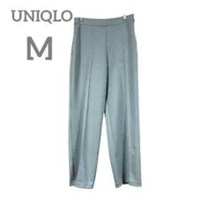 【UNIQLO】ストレッチダブルフェイスストレートパンツ　グリーン　Mサイズ