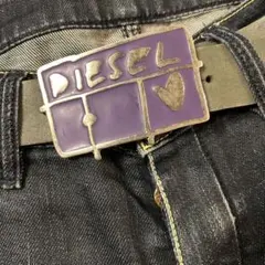 DIESEL 紫色バックル レザーベルト