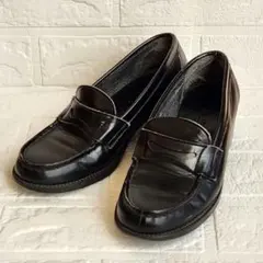 HARUTA❤️ヒールアップコインローファー　23cmEEE　ブラック　日本製