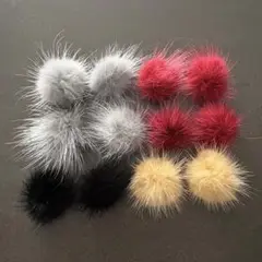 ミンクファーパーツ 12個まとめ売り ハンドメイドパーツ