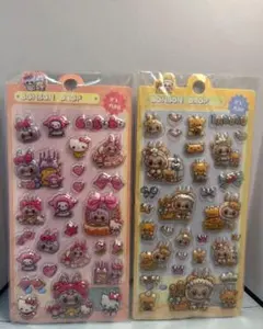 【新作】Labubu キティぷっくりシール 立体シール 2枚