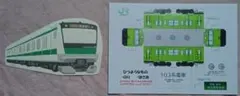 １０３系電車のヘッドマークと相鉄、JR直通線開業１周年の記念ハガキ