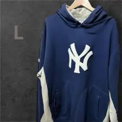 【セール中】【希少☆US輸入】MLBヤンキース 刺繍スウェットパーカー メンズL