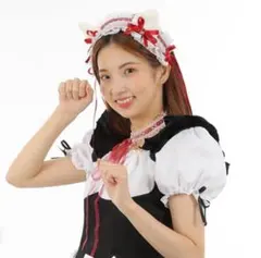 赤色 ヘッドドレス&チョーカー 猫耳 ロリータ 3way