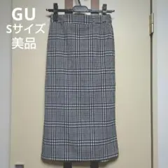 美品 GU チェック柄 ナロースカート