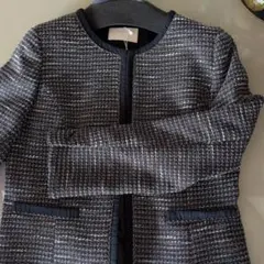 ANY SIS新品タグ付き ノーカラーツイードジャケット１３号