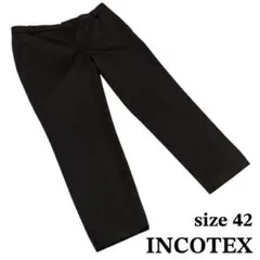 INCOTEX SLOWEAR J1189/PT ウールスラックス 42 黒