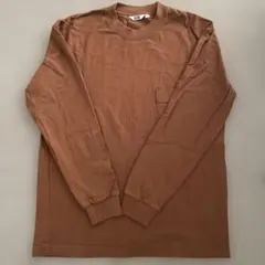 UNIQLO U ブラウン　長袖　ロンT 胸ポケット　秋　無地　シンプル