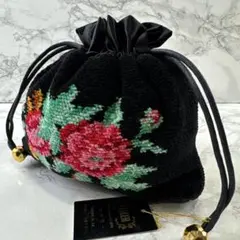 新品未使用FEILER フェイラー シュニール織 花柄タオル生地 ミニ巾着バッグ