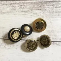 ヴィンテージ釦 イヤリング 5点まとめ売り