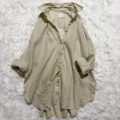 1美品 GALERIE VIE 麻100% 長袖 オーバーシャツ ベージュ S - メルカリ