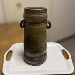 備前焼　耳付き花入　花瓶