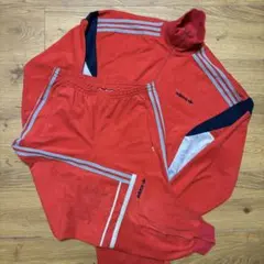 adidas ventexジャージセット赤　トレロゴM 【美品70sフランス製】