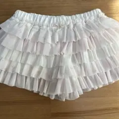 ジェラートピケ　ピンク　ホワイト フリル　ショートパンツ90〜100cm