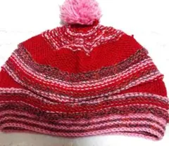 ニット帽 ハンドメイド ぽんぽんつき