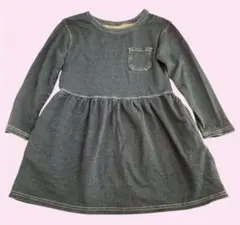 デニム風 長袖ワンピース 120