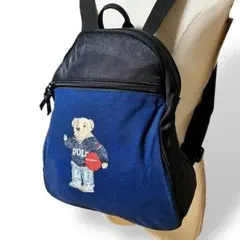 美品　ポロスポーツラルフローレン　ミニリュック　ポロベア　キッズ　ブルー