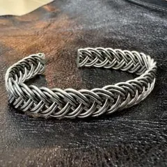 シルバー925 Silver 編み込み バングル ブレスレット　ナバホ族