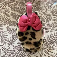 ディズニー　ミニーちゃん　イヤーマフラー　ヒョウ柄　ピンク　ブラウン　耳当て