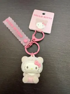 【新品￼￼】ハローキティ クマ着ぐるみコスプレ 立体キーホルダー￼