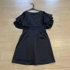 GIRLワンピース　ブラック　結婚式お呼ばれ　パーティー　Lサイズ