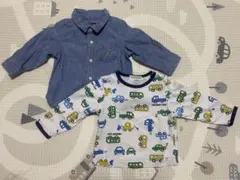 ベビー　ギャップGAP　デニムシャツ 6~12m & 車柄ロンT 80サイズ