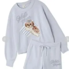 ジェラピケ　シーズー　上下セット　ブルー　ルームウェア