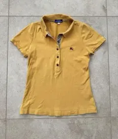 バーバリー　黄色 マスタード　辛子色　ポロシャツ ノバチェック　半袖　鹿子