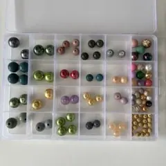 ビーズセット アクセサリー作成キット ④ 収納ケース付き 100個 パーツセット