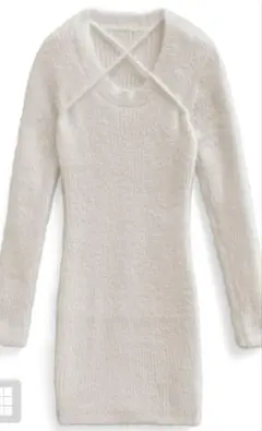 フロントクロスデザインニットミニワンピース[th003]❁⃘*.゜