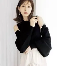 田中みな実着用GRLグレイルノースリーブトップスXパールボレロニットアンサンブル