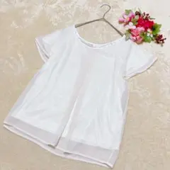 【ROPE' PICNICロペピクニック】フロントタッブラウス長袖アイボリー38