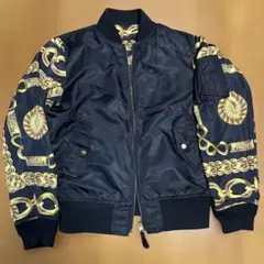 【美品】ブラックフレイム チェーン柄 リバーシブルブルゾン サイズⅡ