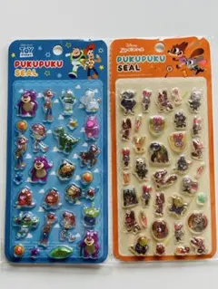 ディズニー トイストーリー　ズートピア ぷくぷくシール 2枚セット！
