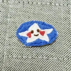 朝顔の刺繍ブローチ　ハンドメイド