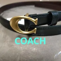 COACH / シグネチャー　バックルベルト　☆ブラック×ゴールド 18MM