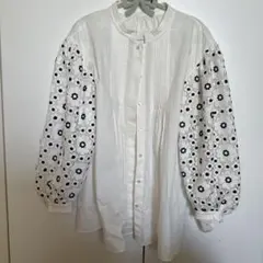 チェスティ　フラワー　刺繍　レース　スリーブシャツ　ブラウス　Mサイズ　美品