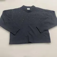H&M ビーズ装飾 グレー ニットセーター